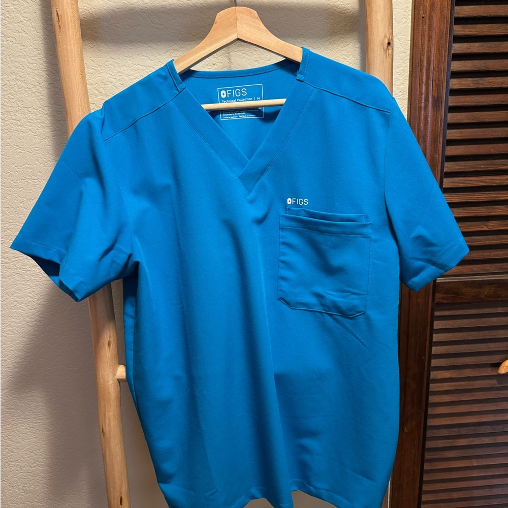 Figs Blue Short Sleeve Tee